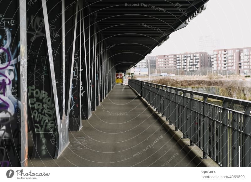 Oberhafenbrücke bridge in Hamburg Germany architecture dark geometric geometry germany grey hamburg oberhafenbrücke road tunnel urban way graffiti Architecture