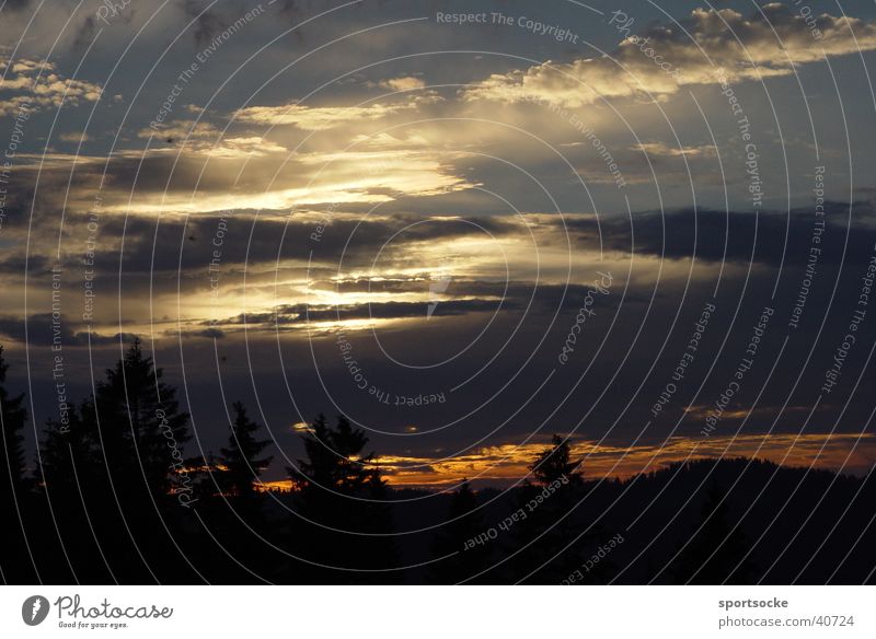 Alpine evening Clouds Mystic Moody Evening Shadow Dusk