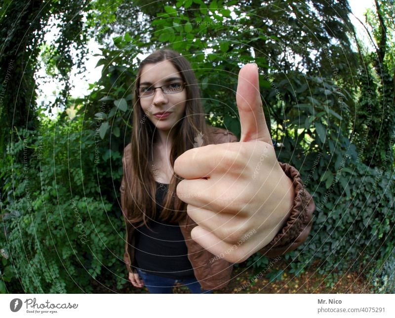 Thumbs up! Optimism Positive smilingly Joy Contentment successful Green symbol feminine Women's Rights Sign Symbols and metaphors good luck Success Hand Fingers