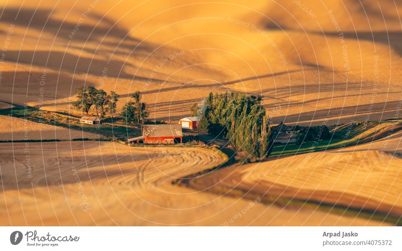 Toy Farm Barn Harvest Landscape Palouse Red Red Barn Road Rural Steptoe steptoe butte wheat