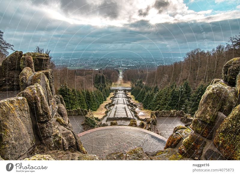 View of Kassel from the Hercules Colour photo Town Deserted Exterior shot Copy Space top Sky Architecture Day Building Manmade structures Beautiful weather