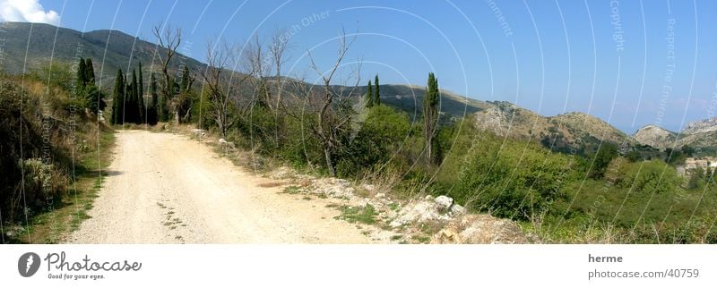 lonely mountain way Summer Loneliness Mountain Lanes & trails mountainous country Sky Nature