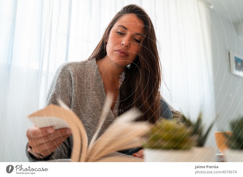 young woman teleworking at home with computer spectacles service one person call communication female businesswoman beautiful european people professional