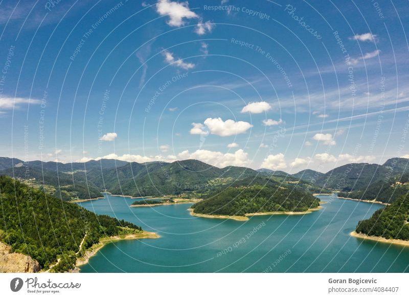 Zaovine lake view from Tara mountain in Serbia adventure balkan beautiful blue canyon destination environment europe forest gorgeous green horizon landscape