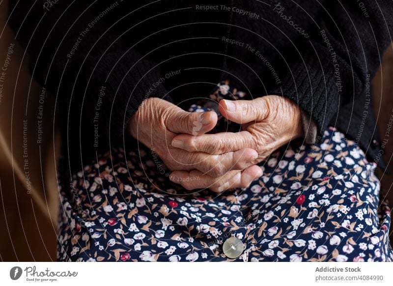 Detail of hands of an elderly woman person female adult old human finger senior osteoarthritis people caucasian detail health lifestyle care holding couple aged