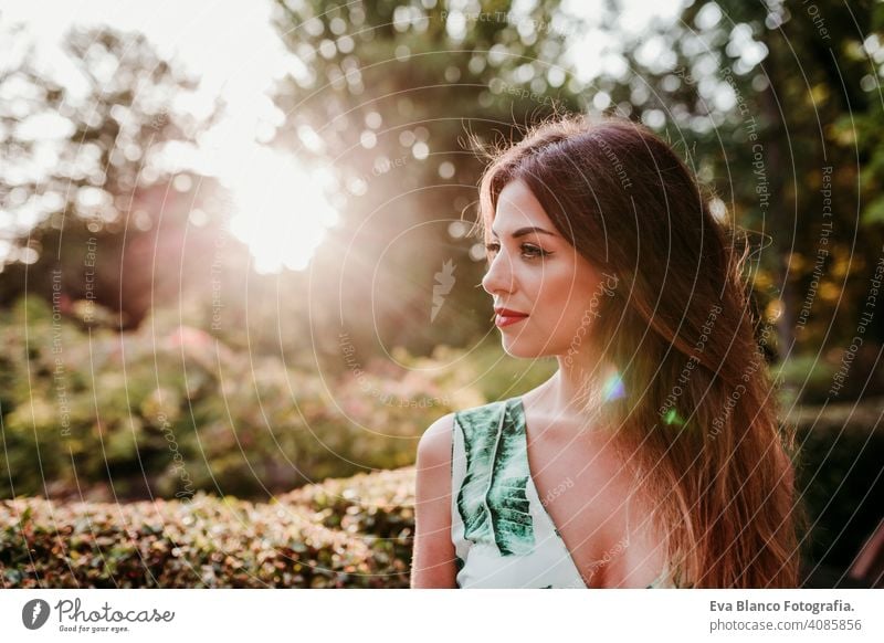 portrait of beautiful blonde young woman smiling at sunset. Happiness and lifestyle concept outdoors caucasian hair toothy cute happy girl pretty health summer