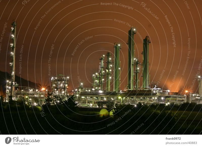 Chemistry at night Long exposure Night Red sky Lighting Industry DRI Tower Moers Sasol