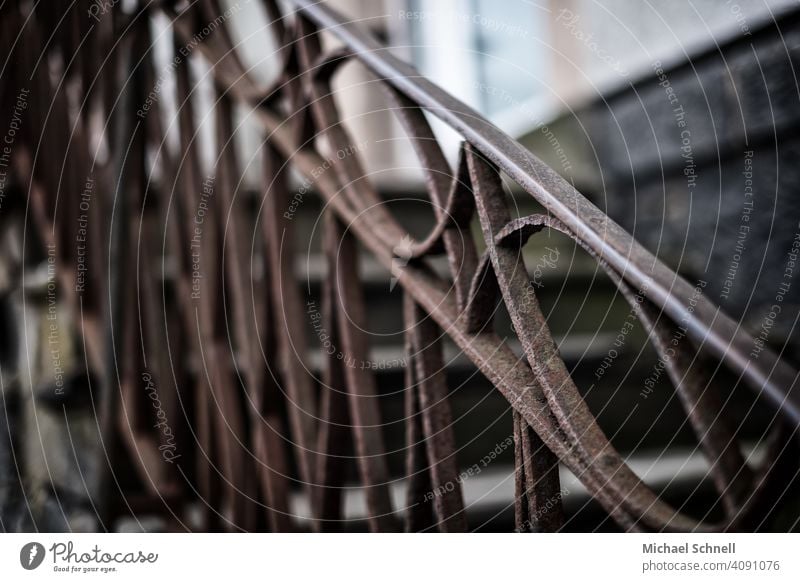 Rusty railing on an old house rusty rusty banister Architecture Stairs House (Residential Structure) Building Old Gloomy