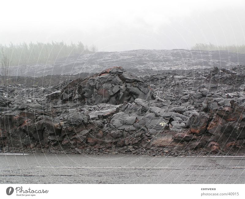 lava Lava Gray Fog Mountain Volcano Rain catastopher