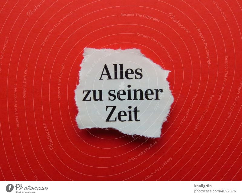 Everything at the right time Point in time Time Wait Patient Expectation Serene patience Planning Date Sequence temporise Clock time schedule Letters (alphabet)