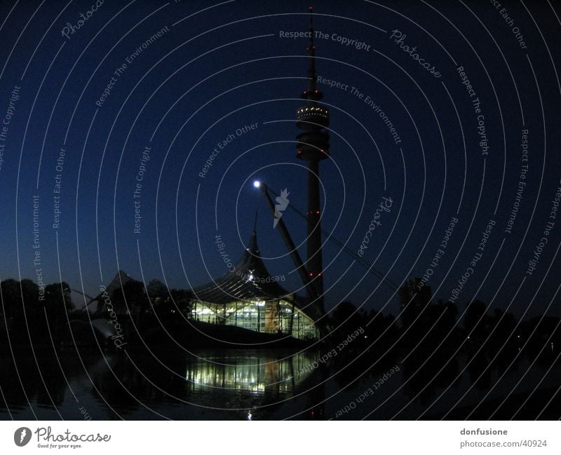 Olympic night Munich Night Architecture Olympic centre Tower