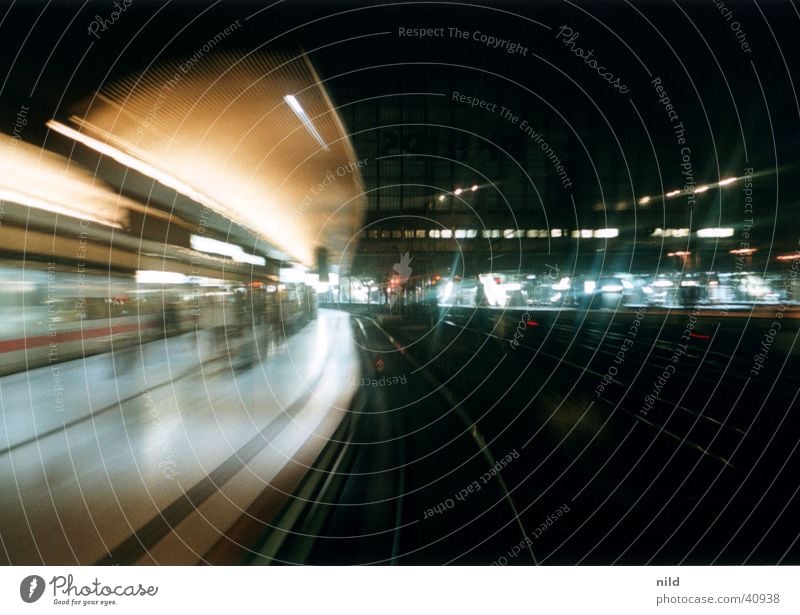 Hamburg Central Station Train travel Night Moody Long exposure Town Wanderlust Architecture Light