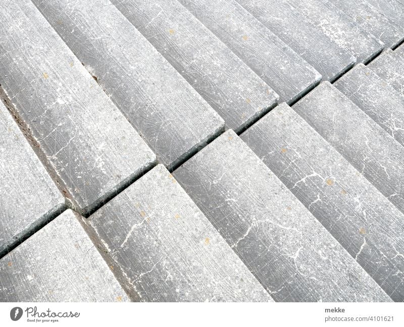 Wood marbled steps at the Berlin Velodrom Structures and shapes Gray Stairs Downward urban Architecture concrete staircase Perspective Upward Exterior shot