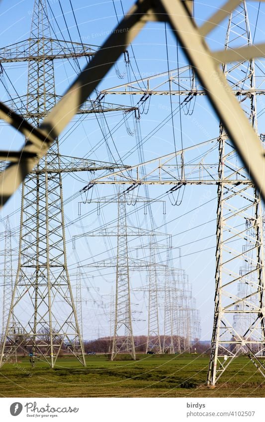 Power line, high voltage lines on high power pylons power line Power lines Electricity current highway Power transmission power supply transmission line