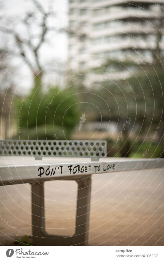 ping pong love Table tennis Table tennis table Ghetto street urban edding writing embassy Ping Pong Table bleak desolateness ping-pong Town Love Affection