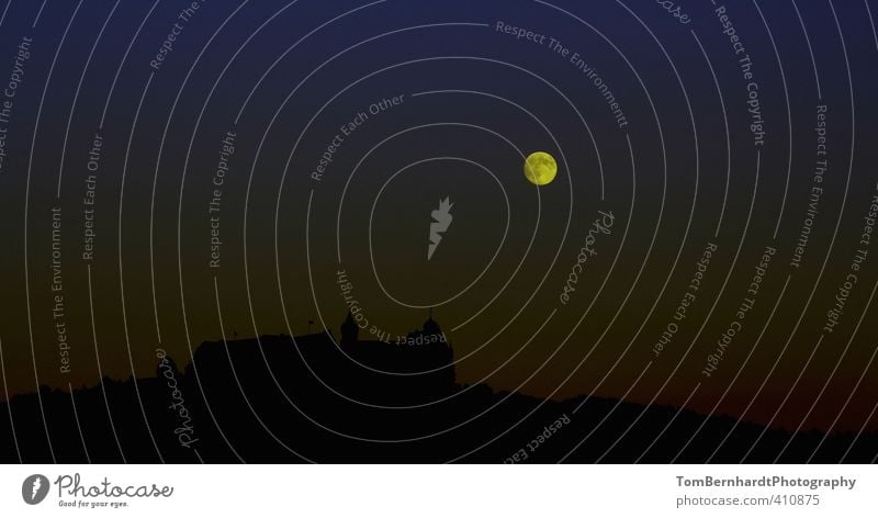 Standing in the moonlight... Coburg Germany Europe Small Town Outskirts Skyline Deserted Castle Tower Building Architecture Wall (barrier) Wall (building)