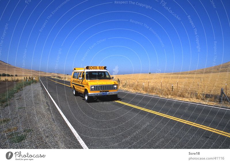 school bus School bus Country road Americas Far-off places Street