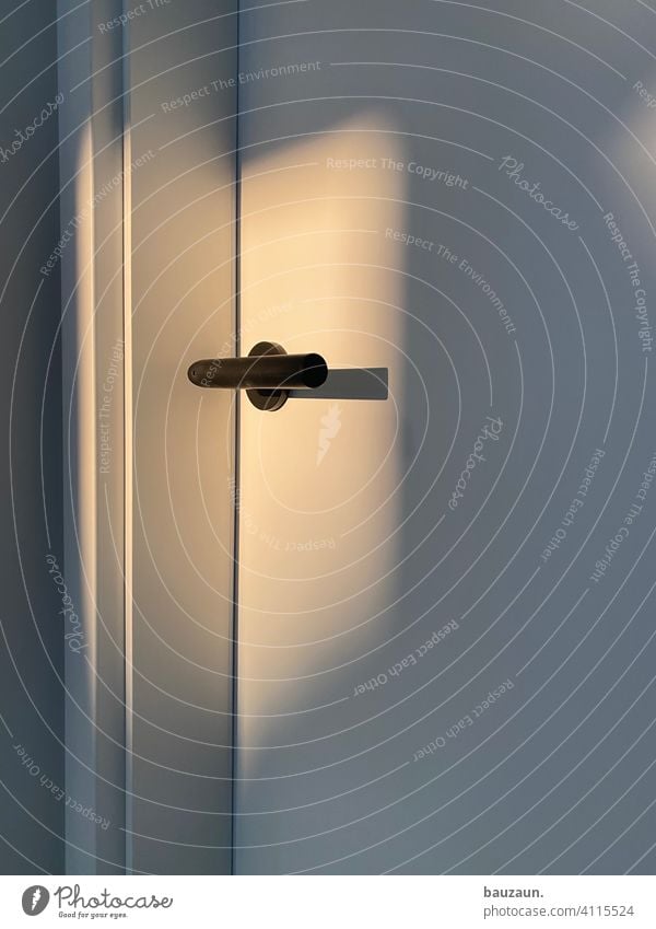 DOOR HANDLE. door door handle White Light Shadow Visual spectacle Evening sun Entrance Door handle Wooden door Deserted Lock Structures and shapes Detail Closed