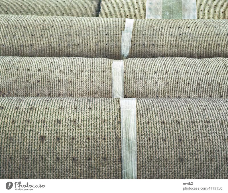 Aggregation Carpet shape Lie Heavy Gravity Stack Structures and shapes Colour photo Detail Exterior shot Deserted Pattern Close-up Carpet rolls Long shot