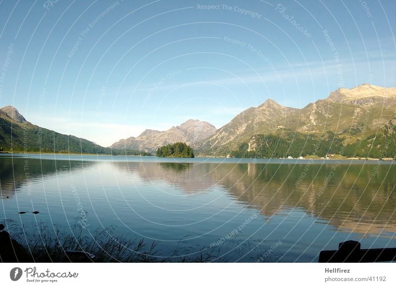 idyllic Clouds Lake Reflection Mountain Alps Blue sky Landscape Coast