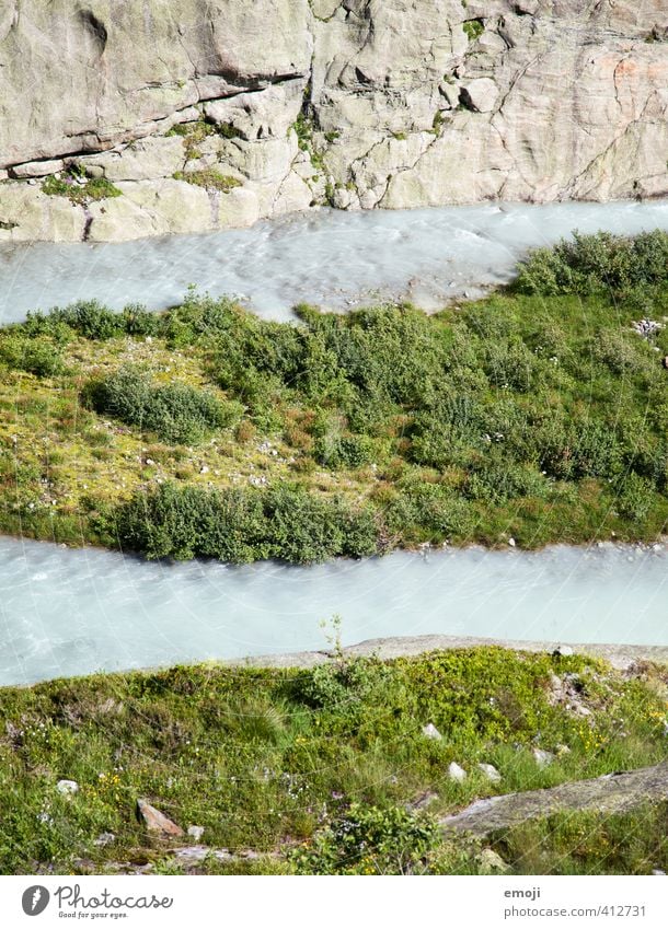 tripartite Environment Nature Landscape Water Rock Brook River Natural Green Glacial melt Colour photo Exterior shot Deserted Day Bird's-eye view