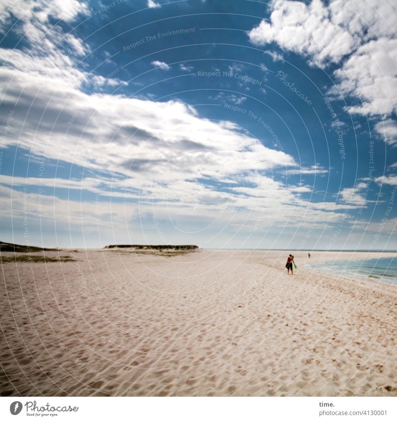 the other day in the parallel world Beach Sand Sky coast Clouds wide Tracks Ocean duene Moody free time Longing Wanderlust vacation travel Relaxation Free