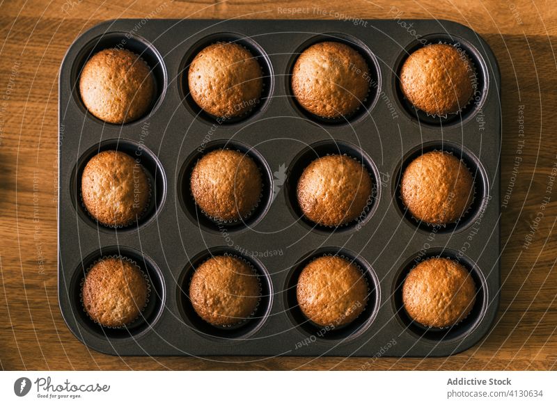 Tray of baked muffins tray delicious confectioner cook muffin case senior kitchen tasty table muffin tray dessert homemade bakery product paper muffin liner