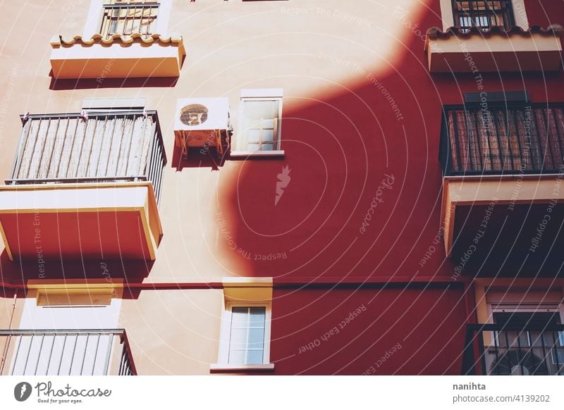 Colorful houses in Alboraya, Valencia, Spain arquitecture kitch spain colorful paradise vibrant brilliant wall decor decoration decorative intense mediterranean