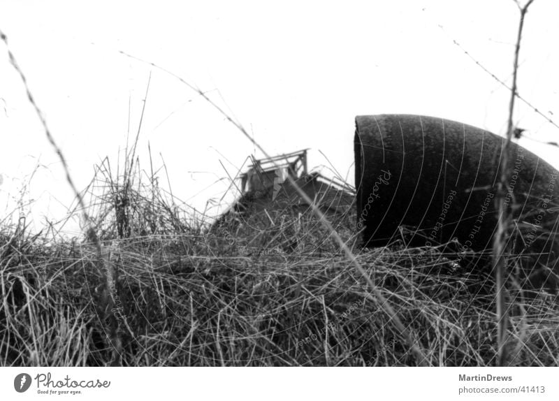 Nature versus Industry Steel Calm Electrical equipment Technology Black & white photo Old Loneliness Graffiti Exterior shot