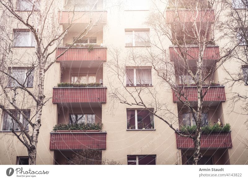 old, poor houses in Berlin, Kreuzberg apartment architecture balcony berlin block building cheap city concrete detail dirty europe facade flats germany grungy