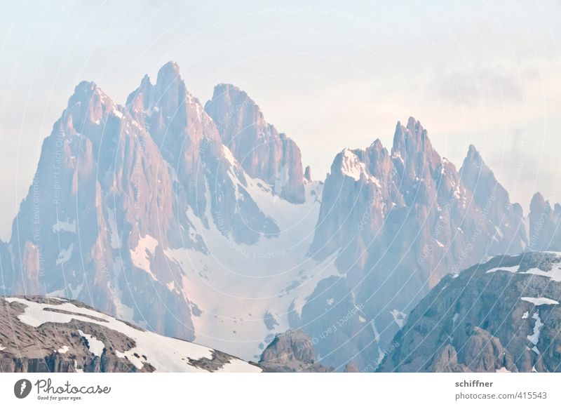 On Zack(e) Environment Nature Landscape Sky Clouds Beautiful weather Rock Alps Mountain Peak Snowcapped peak Glacier Pink Fear of heights Uniqueness Fantastic