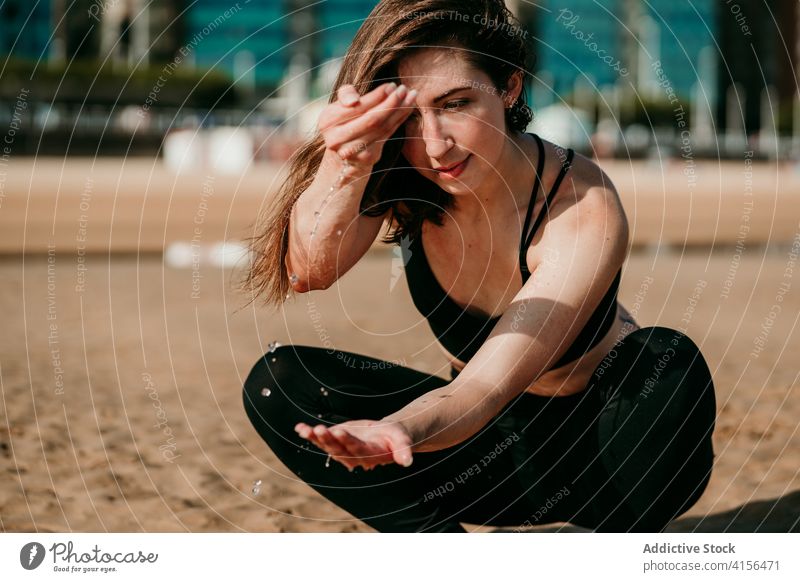 Woman washing hands in lake water woman tender delicate touch summer female crystal clear shore idyllic serene calm beach clean pond nature tranquil relax sand