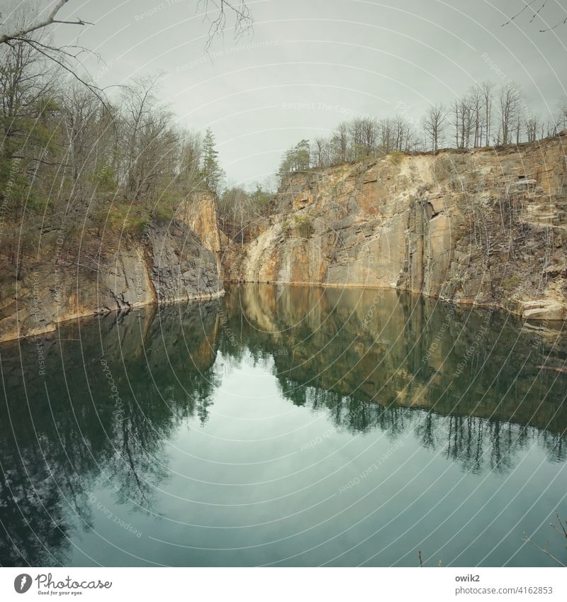 Steep bank Landscape Rock Colour photo Copy Space bottom Spring Environment Sky Blue Copy Space top Horizon Beautiful weather Königshain Mountains Idyll