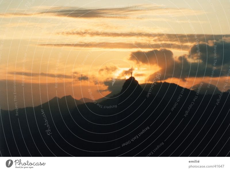 corcovado Corcovado-Botafogo Rio de Janeiro Dusk Clouds Longing Calm South America Sky Peaceful patron saint