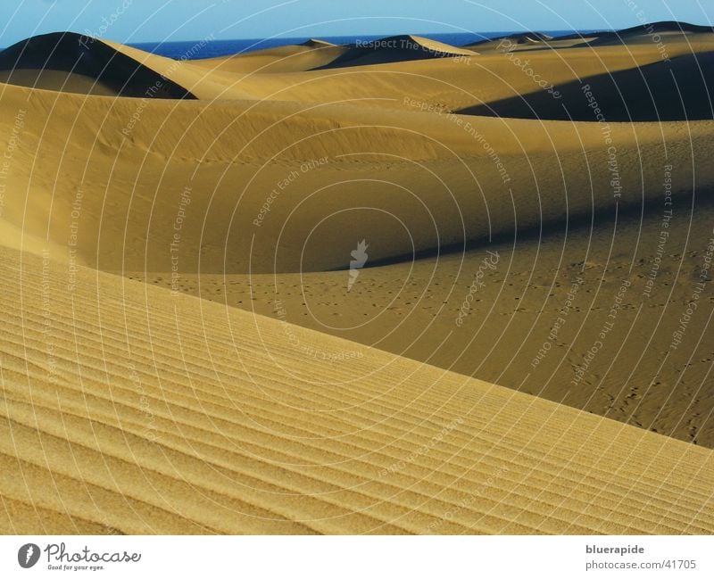 Sand as far as the eye can see Yellow Hill Pattern Grain of sand Waves Beach dune Structures and shapes Desert Cran Canaria