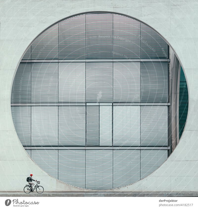 Bicycle with concrete window of the Marie-Elisabeth-Lüders-Haus - the Instagram classic from the government district Structures and shapes