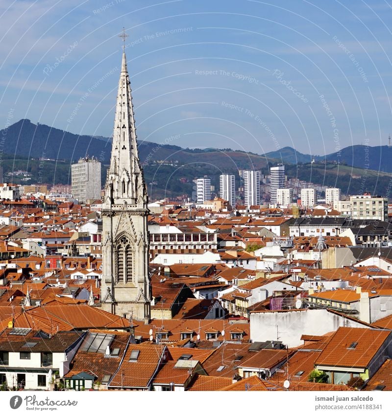 cityscapr from Bilbao city, spain, travel destinations cityscape facade building architecture structure construction view city view cityview windows roof house