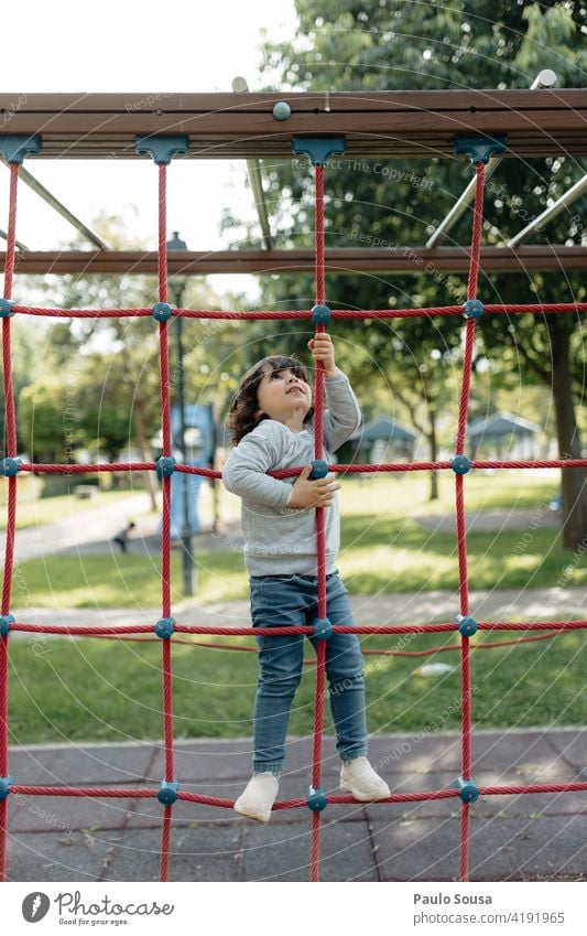 Cute girl playing in the playground Child Girl Caucasian 1 - 3 years Playground playground equipment Joy Day Human being Colour photo Infancy Exterior shot