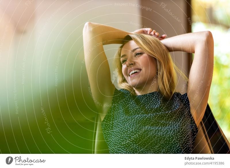 Portrait of confident businesswoman in office girl people Entrepreneur successful professional young adult female lifestyle indoors millennial attractive