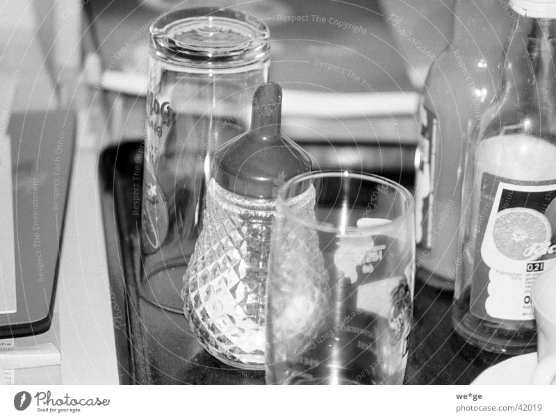 sugar Things Milk and sugar Glass Black & white photo