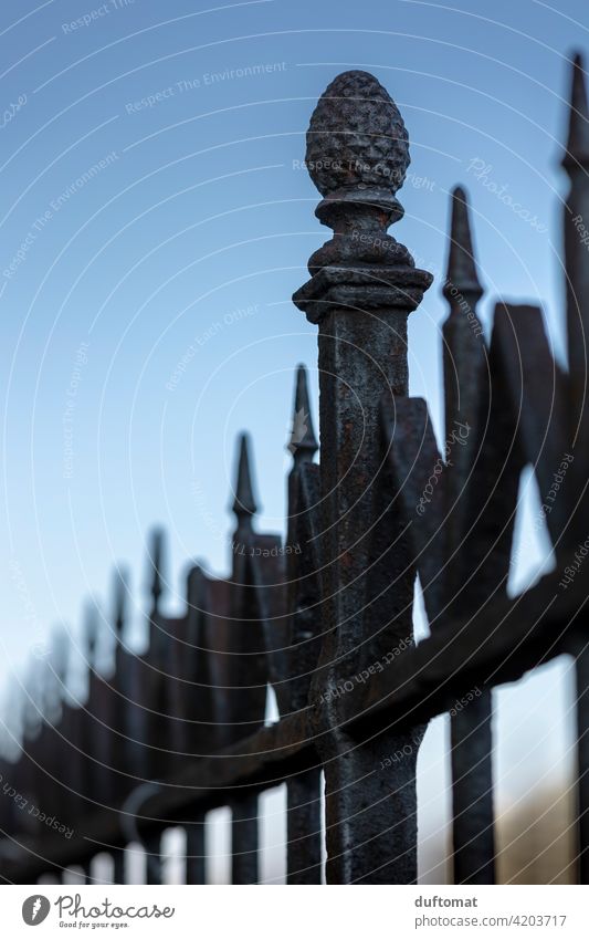 fence Fence Grating Blue sky Munich East Station sophie scholl Cone Sky Beautiful weather Exterior shot Architecture latticed cordon Town Worm's-eye view Upward