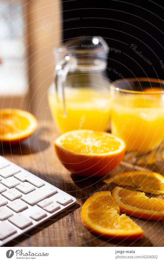 table full of fresh oranges and juice in springtime citrus food summer drink tropical nutrition vegetarian portion natural vitamin juicy slice refreshment fruit