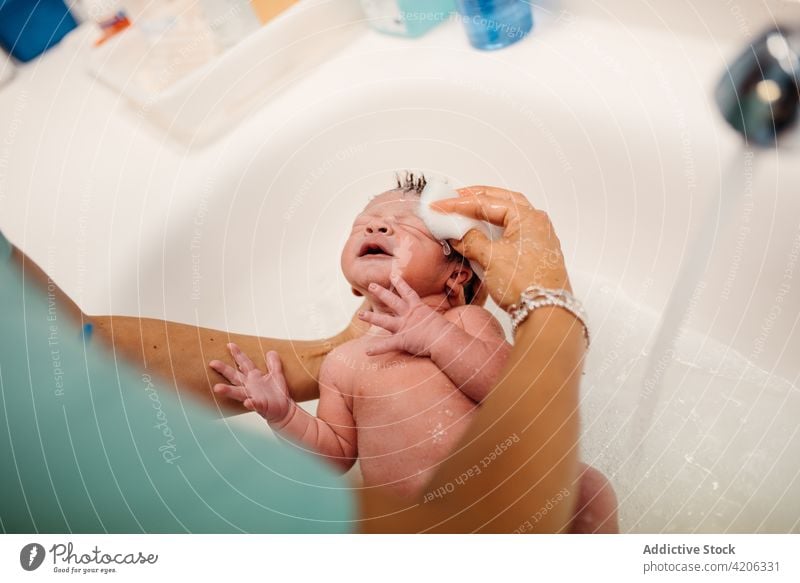 Nurse washing baby in hospital newborn bath child care life kid childcare water hygiene childbirth nurse babyhood healthy infant little love childhood offspring