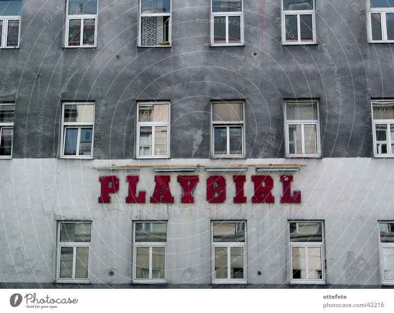 Playgirl in Vienna Old building Facade Town house (City: Block of flats) House (Residential Structure) Architecture playgirl Gloomy nightclub