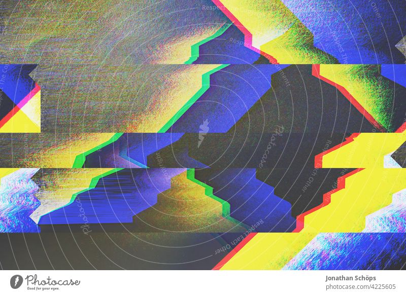 geometric shapes with glitch effect Deserted Colour photo Anaglyph Error variegated background Digital Pattern Breakdown pixelart cues Electronic vibration