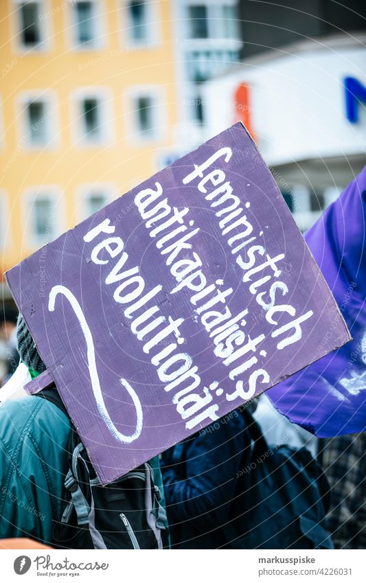 Feminist and anti-capitalist demonstration 1 percent Mobilisation Task Force action activist appeal capitalism change climate activist complain concept disaster