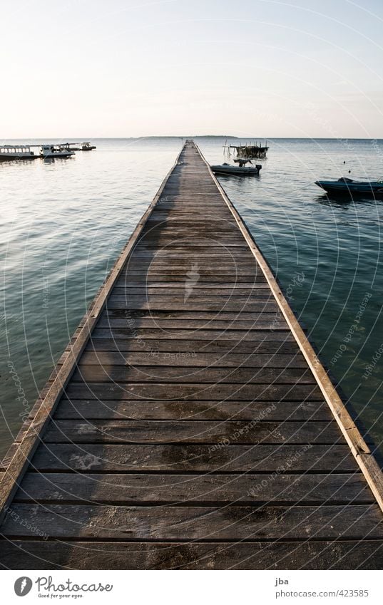 footbridge Harmonious Well-being Relaxation Calm Vacation & Travel Tourism Far-off places Freedom Summer Summer vacation Ocean Island Nature Elements Water