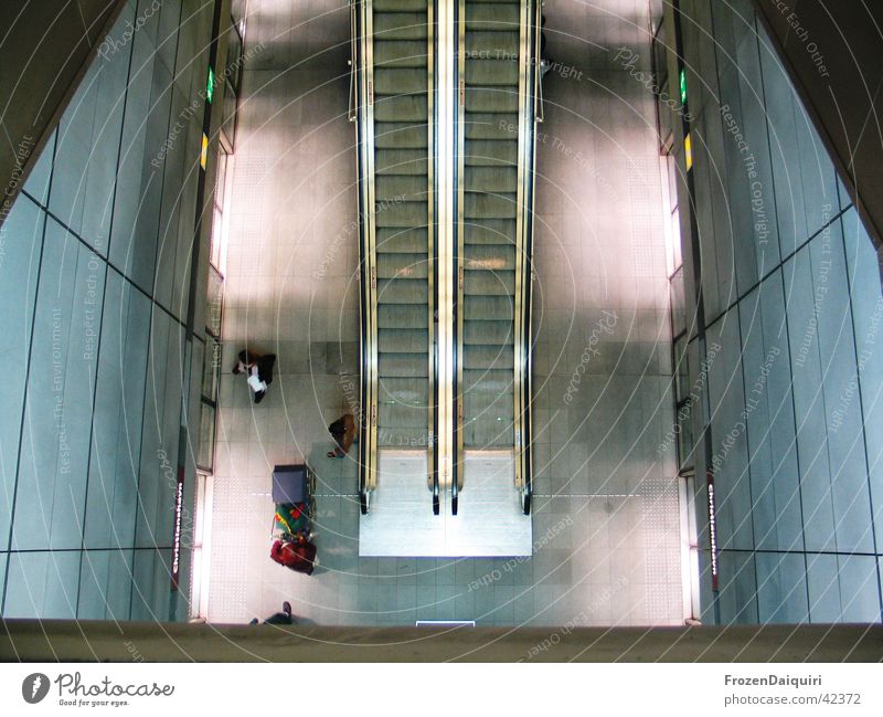 Copenhagen Subway #2 Underground Escalator Building Light Bird's-eye view Long exposure Art Sightseeing Denmark Architecture Human being New Modern Lighting