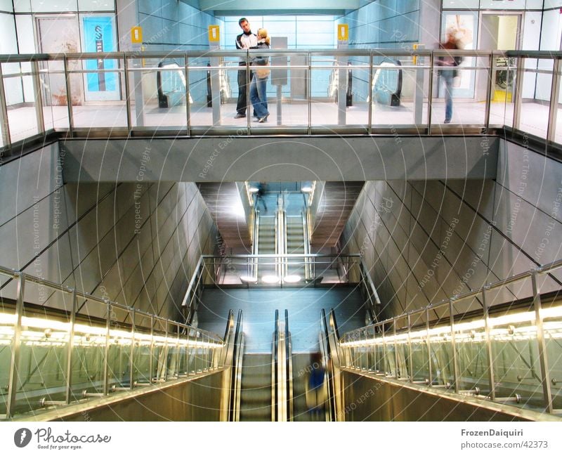 Copenhagen Subway #1 Underground Escalator Building Light Long exposure Art Sightseeing Denmark Illumination Architecture Human being New Modern Lighting