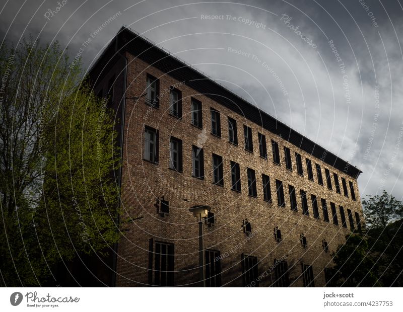 Transformer station in the last light of day transformer station Industry Sky Clouds Architecture red brick Building Facade Prenzlauer Berg Berlin